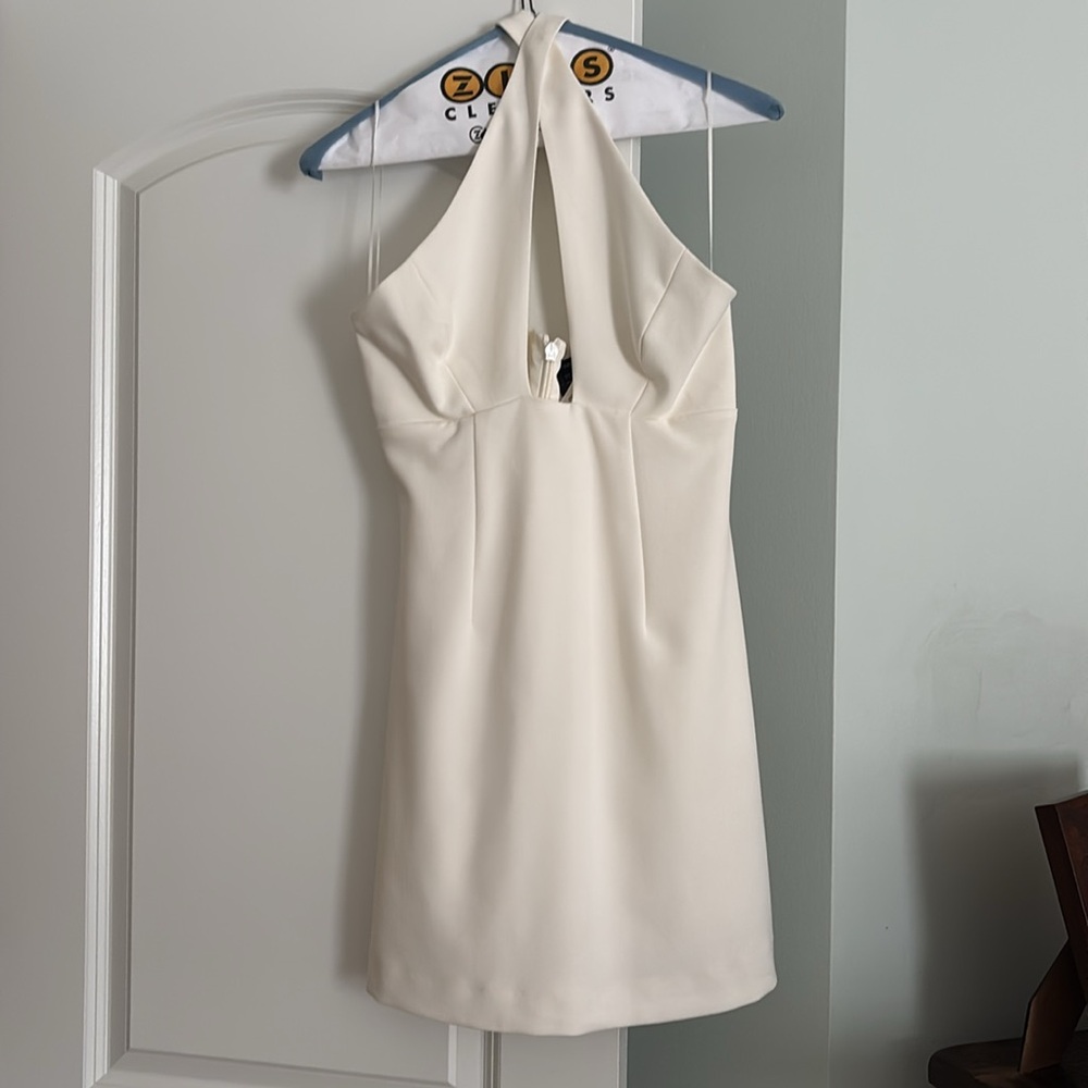 WHISPER RUTH CROSSOVER NECK MINI DRESS - Picture 4 of 5
